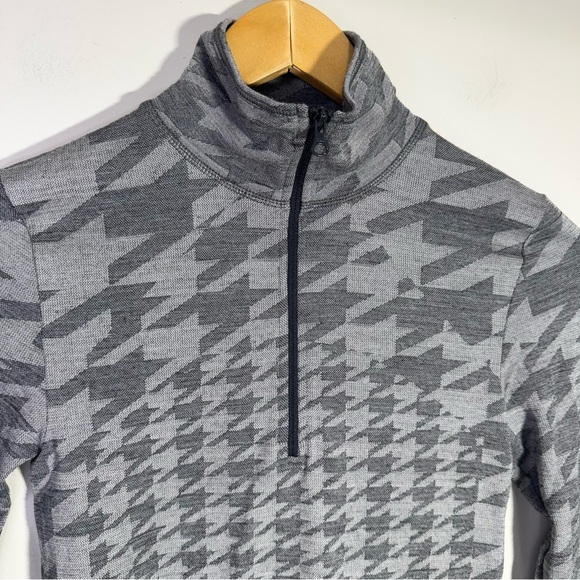Adidas by Stella McCartney Houndstooth Pattern Long Sleeve 1/4 Zip Sweater XS - Picture 7 of 12